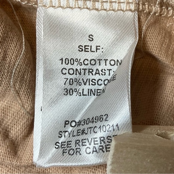 Promesa 100% Cotton Bodysuit | Sand & Ivory | Cap Sleeves with Shoulder Pads - Picture 6 of 12